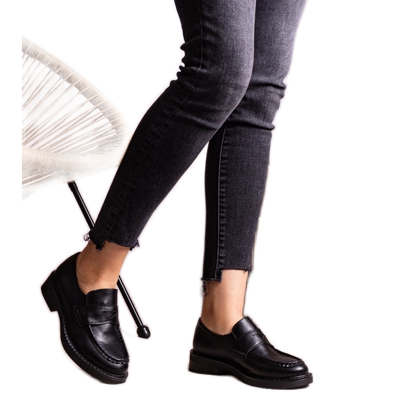 Mocassins Élodie elegantes pretos