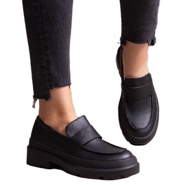 Sapatos pretos em couro ecológico Seraphin