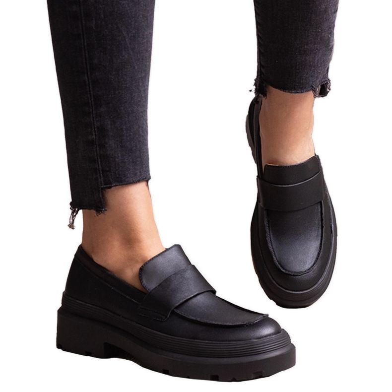 Sapatos pretos em couro ecológico Seraphin