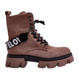 Botas altas em camurça com isolamento castanho claro Danity marrom