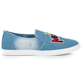 Chinelos com patches azul