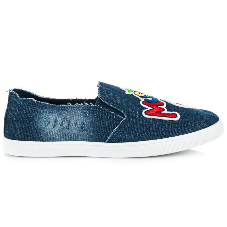 Chinelos com patches azul