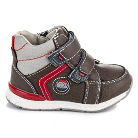 American Club Velcro e zip sapatos marrom
