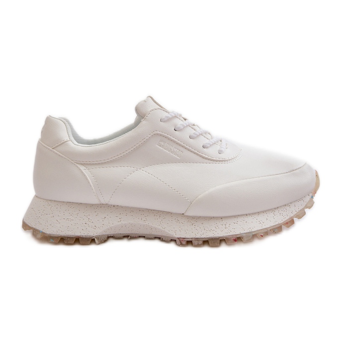 Tênis feminino calçado esportivo feito de couro ecológico Big Star OO274023 Hi-Poly System branco