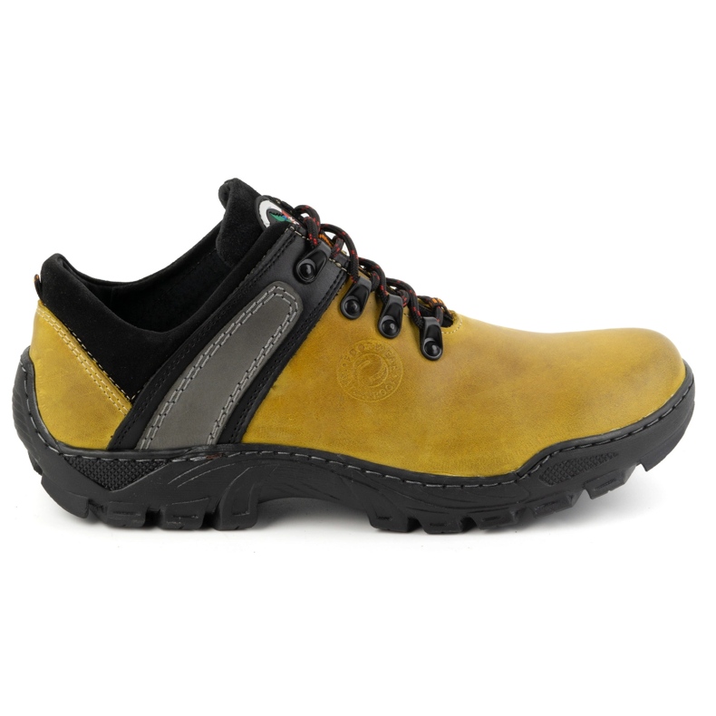 Olivier Sapatos masculinos de trekking em couro 311GT, amarelo