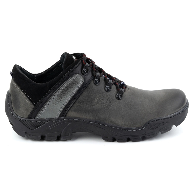 Olivier Sapatos masculinos de trekking em couro 311GT, cinza