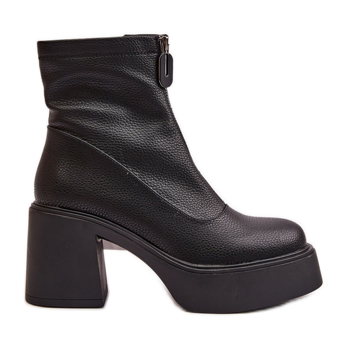 Botas femininas isoladas com plataforma e salto alto pretas Vinceza 66715 preto