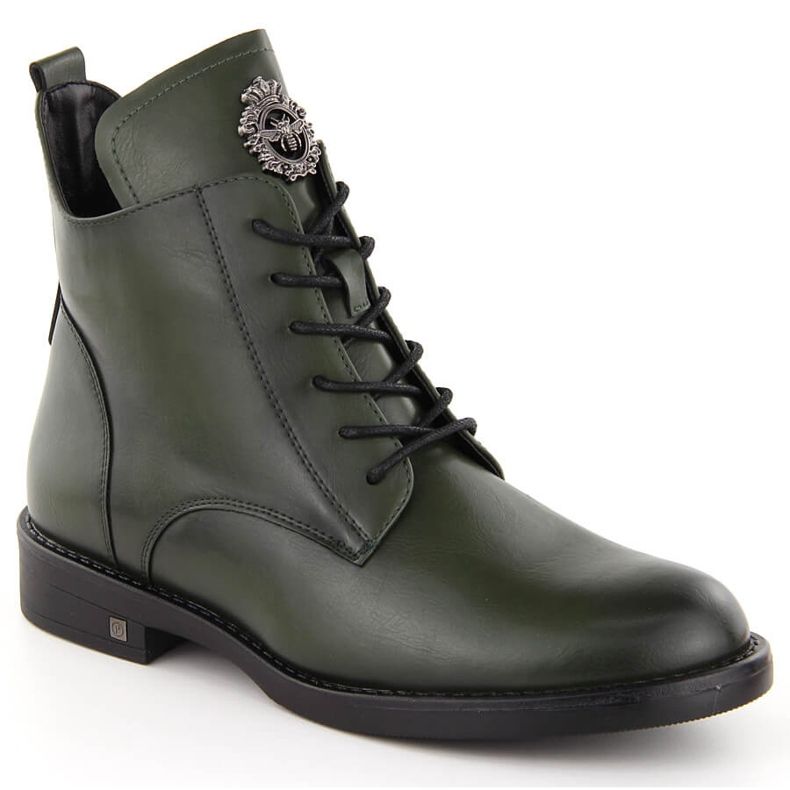 Botas femininas com cadarço e zíper, verdes Potocki SZ12179