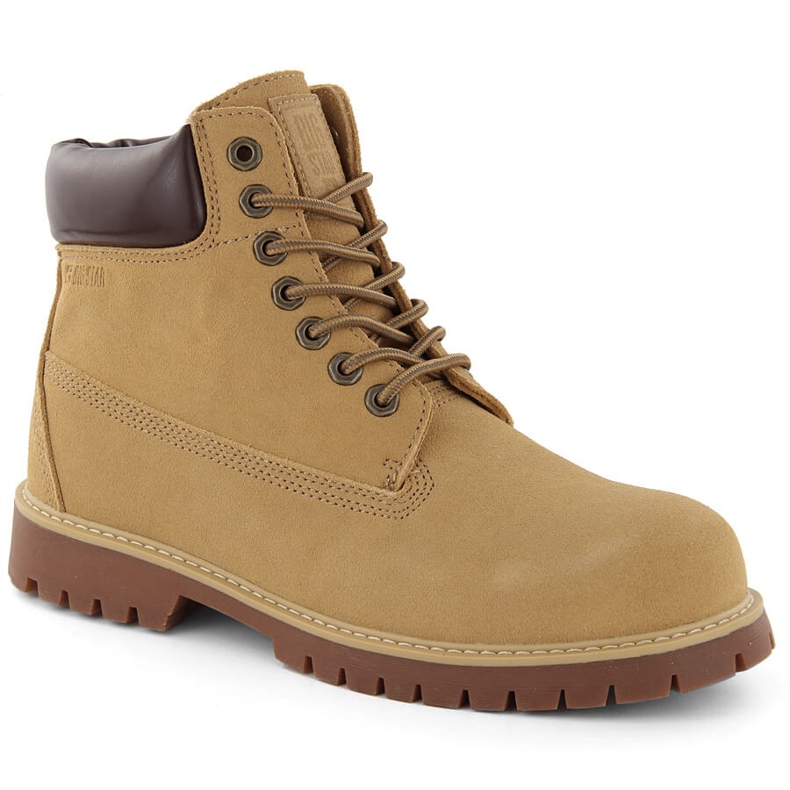 Botas masculinas de couro camurça camelo Big Star OO174136 castanho