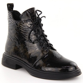 Botins de couro envernizado D&A S.Barski Premium Collection LZ42-042 preto Botins de couro envernizado D&A S.Barski Premium Collection LZ42-042 preto