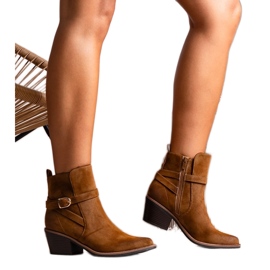 Botins marrons de salto alto de Mihaela marrom