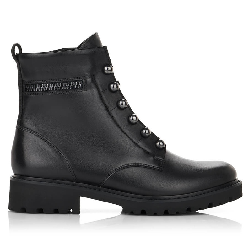 Botas femininas de couro com isolamento preto Remonte D8670-01
