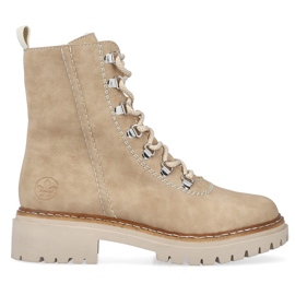 Botas femininas com isolamento, bege, Rieker 72643-60
