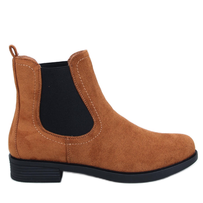 Botas Chelsea em camurça com borracha Terra Camel castanho