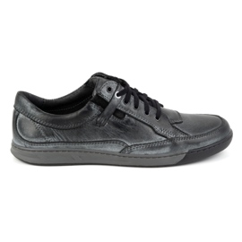 KOMODO Sapatos masculinos de couro Casual 932K, cinza