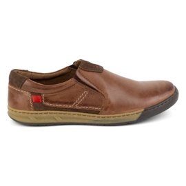 KOMODO Sapatos masculinos de couro 934K castanho marrom