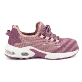Sapatos de trabalho femininos URGENT 250/S1 com biqueira composta rosa