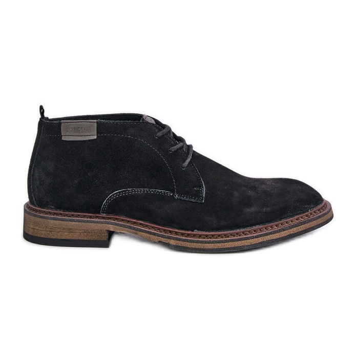 Botas masculinas de camurça com cordões Big Star OO174146 pretas preto