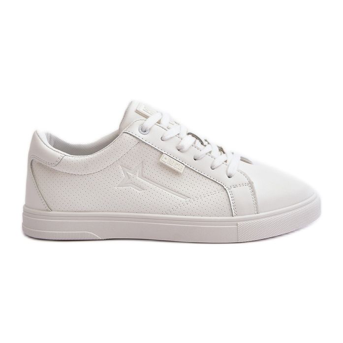 Tênis masculino feito de couro ecológico Big Star OO174020 Hi-Poly System branco