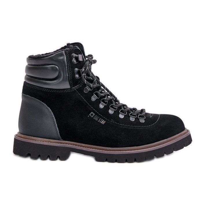Botas masculinas isoladas em camurça Big Star OO174643 Hi-Poly System pretas preto