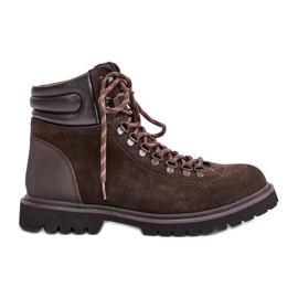 Botas masculinas com isolamento de camurça Big Star OO174644 Hi-Poly System marrom