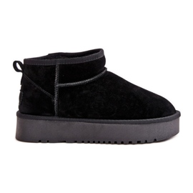 Botas femininas de neve com plataforma de camurça pretas Nereviana preto