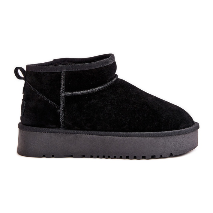 Botas femininas de neve com plataforma de camurça pretas Nereviana preto