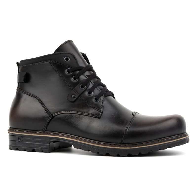 Polbut Botas masculinas de inverno com isolamento em couro natural C15S, kabir preto