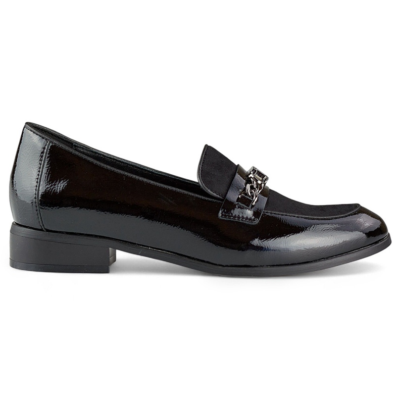 Sapatos clássicos femininos pretos envernizados