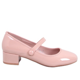 Sapatilhas de salto alto patenteadas Weinis Nude bege