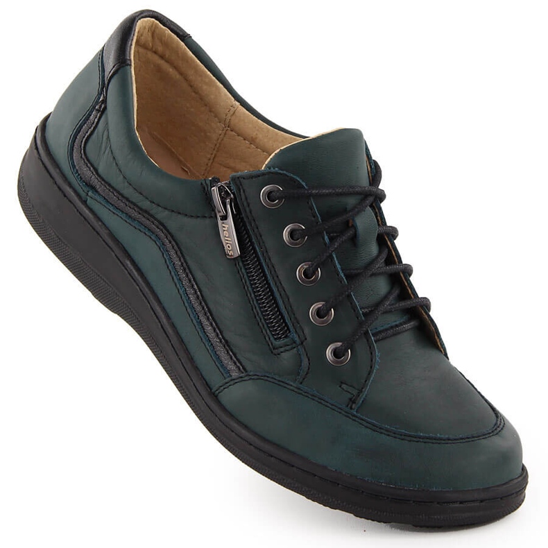 Sapatos confortáveis ​​de couro feminino verde Helios 411