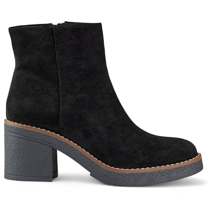 Botins pretos clássicos de salto alto feminino