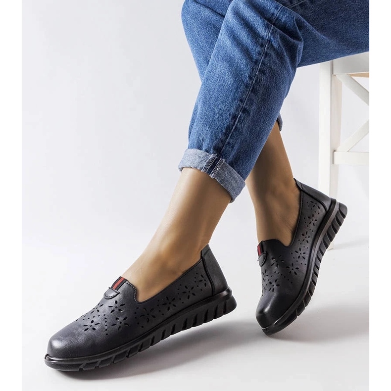 Botins femininos de couro preto na plataforma, botas com isolamento de couro natural