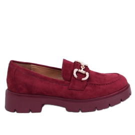 Mocassins de camurça com fivela Karins Wine vermelho