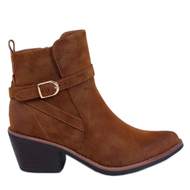 Cunnig Botas de cowboy de salto baixo Camel marrom