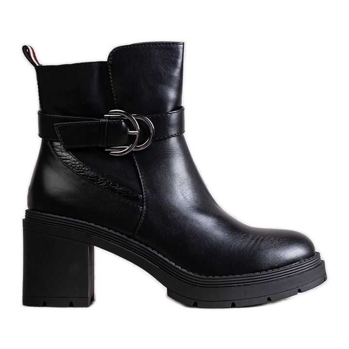 Botins pretos de salto alto Mirka