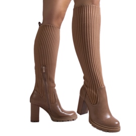 Botas de salto alto Waji marrons marrom