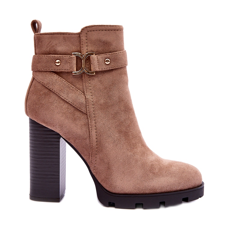 Liani Botas de camurça de salto alto Bege Liani Botas de camurça de salto alto Bege