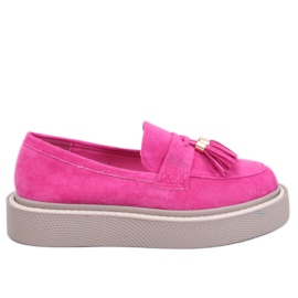 Mocassins plataforma Trinity Fuchsia com franjas rosa