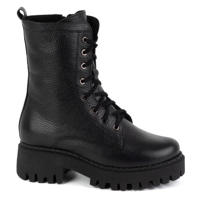 Olivier Botas femininas de couro, isoladas, 401BB, ervilhas pretas preto