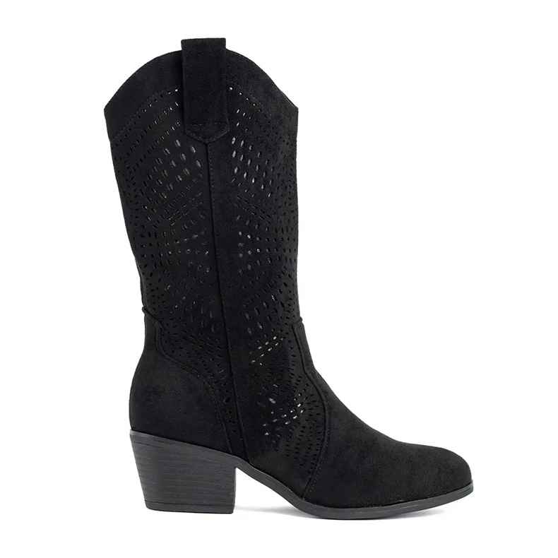 Seastar Botas de cowboy pretas com aberturas femininas preto