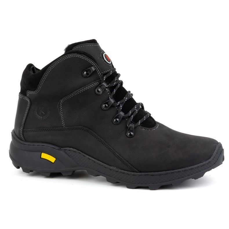 KOMODO Botas masculinas de couro de inverno 903K pretas preto