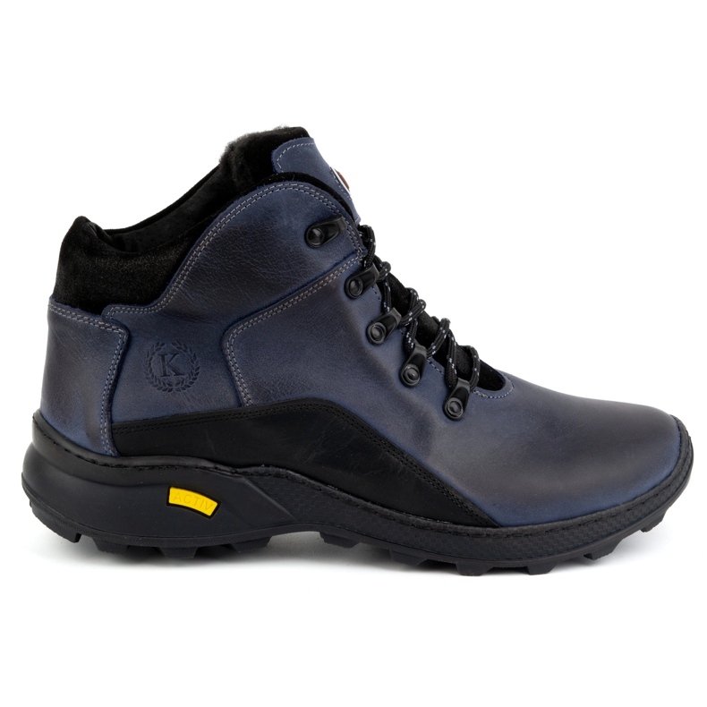 KOMODO Botins masculinos de couro de inverno 903K, azul marinho
