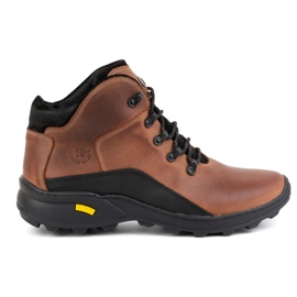 KOMODO Botins masculinos de couro de inverno 903K tijolo marrom