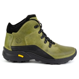 KOMODO Botas masculinas de couro de inverno 903K verdes
