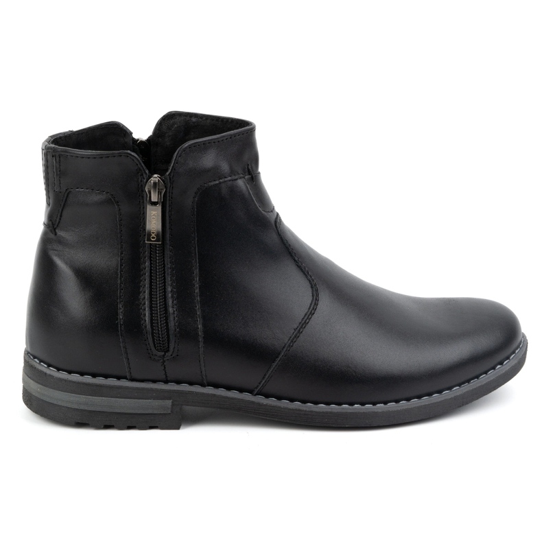 KOMODO Botas masculinas de couro de inverno, botas Chelsea com isolamento 887K, pretas preto KOMODO Botas masculinas de couro de inverno, botas Chelsea com isolamento 887K, pretas preto