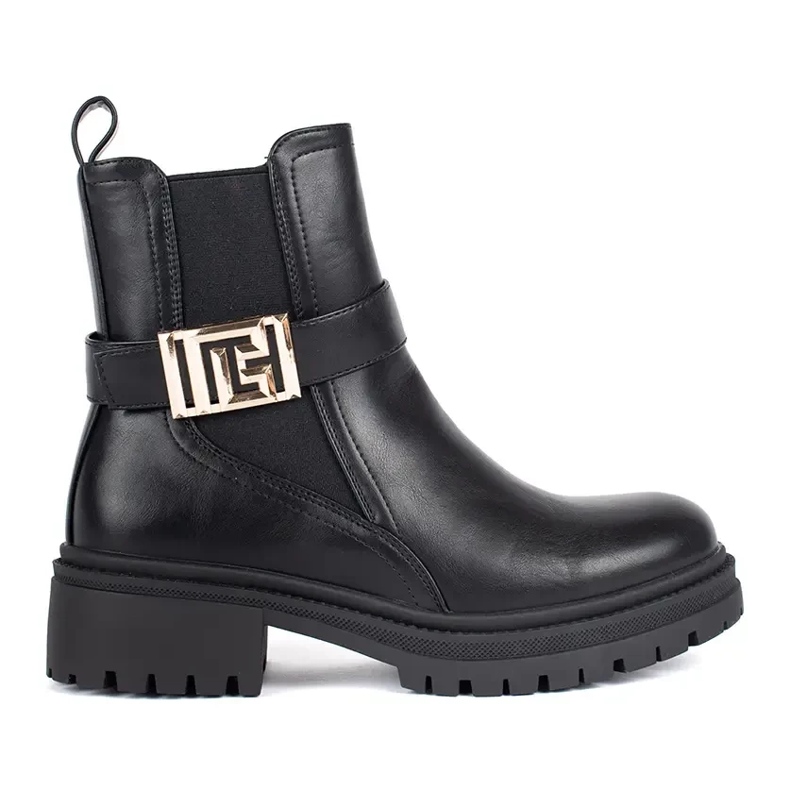 Seastar Botins clássicos pretos com tira decorativa