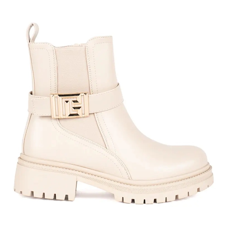 Seastar Botins clássicos creme com tira decorativa bege