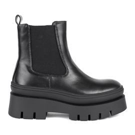 Seastar Botas Chelsea femininas negras na plataforma preto