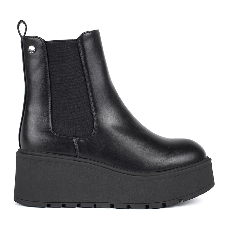 Seastar Botas Chelsea femininas pretas com cunha preto